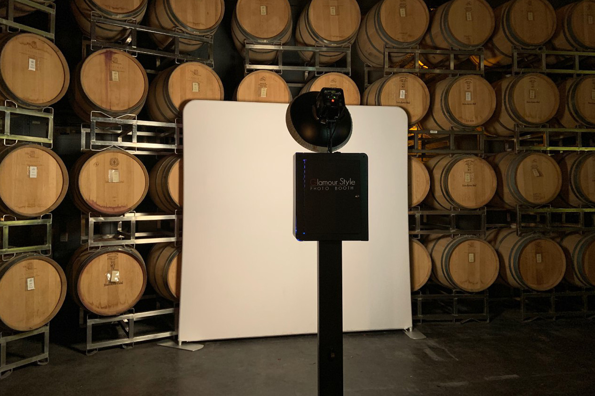 Glamour Style Photo Booth setup at a winery event